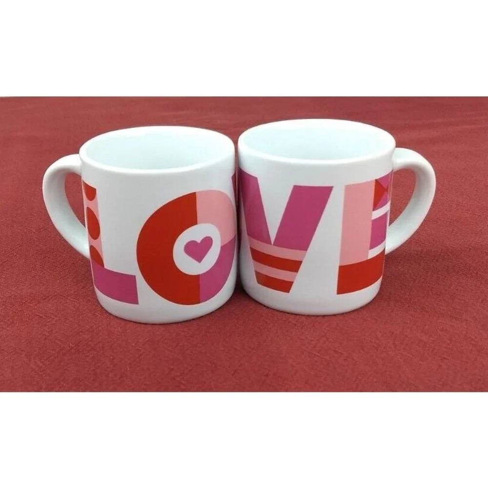 Crate & Barrel LOVE HEART MUGS 3